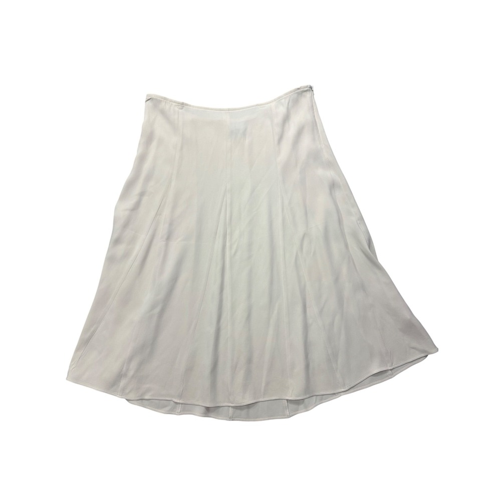 Eileen Fisher Skirt Women L Cream Silk Blend Paneled A-Line Midi Skirt Old Money